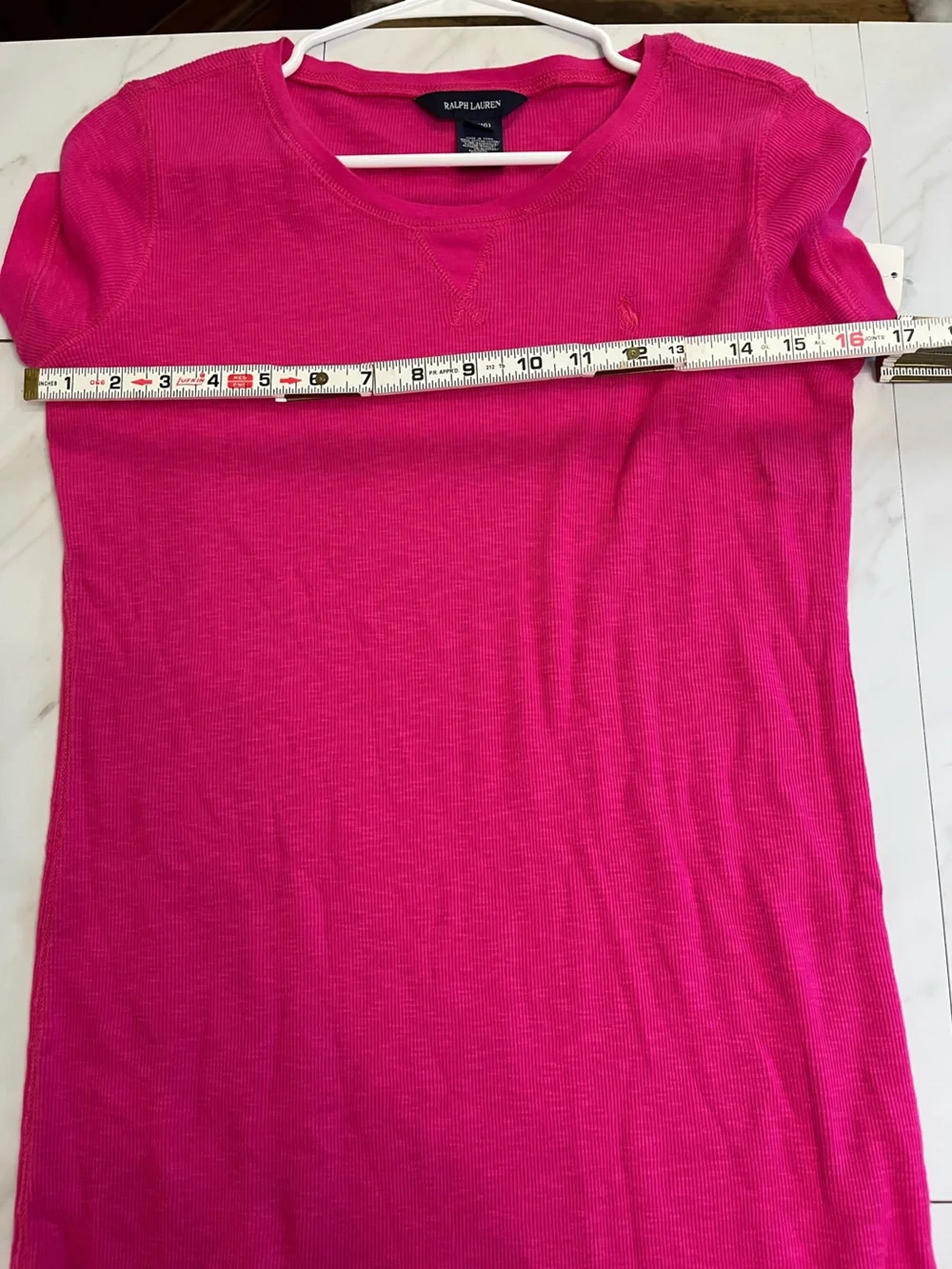 NWT Ralph Lauren Ribbed Pink Dress with Ruffle bottom size XL 16